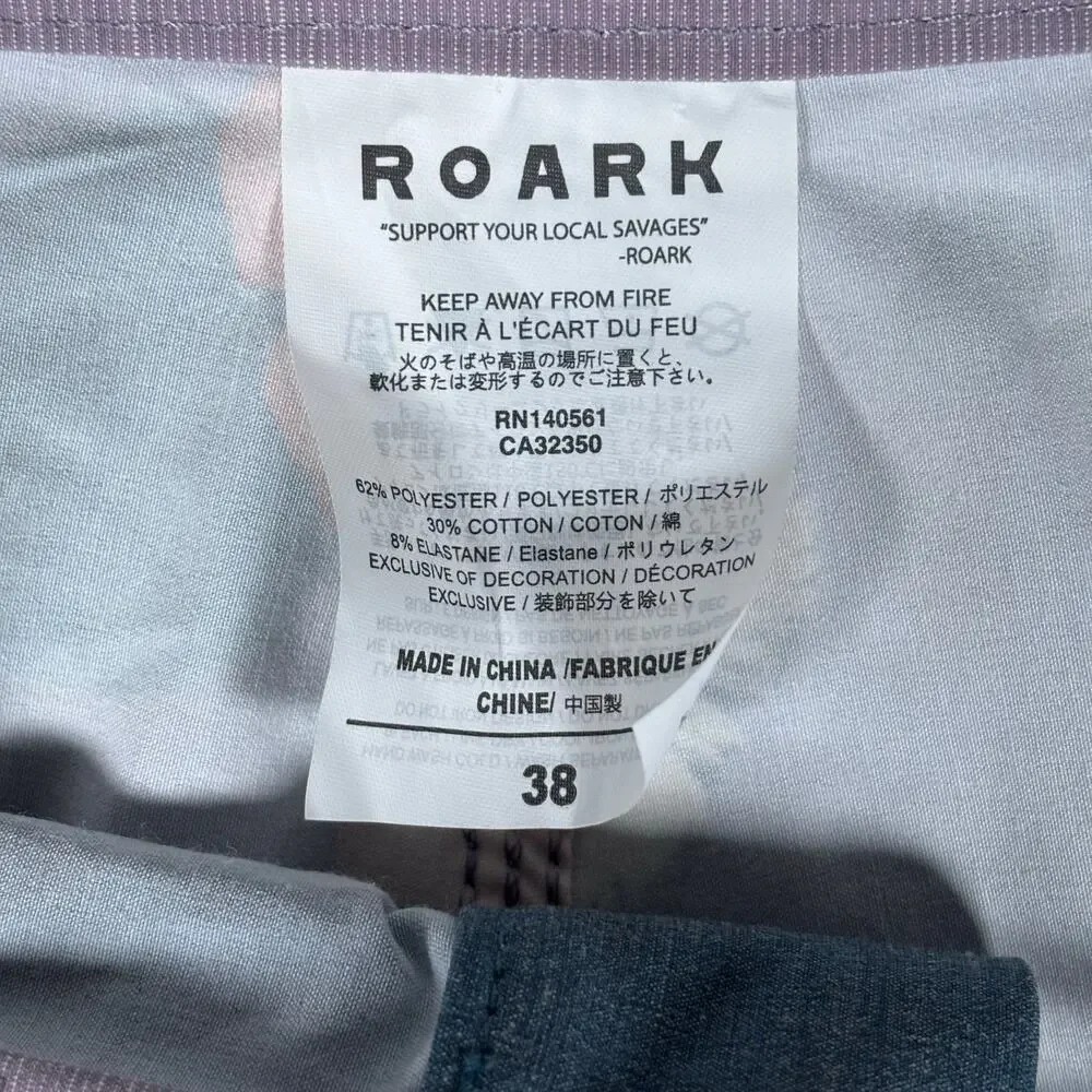 Roark Bauhinia Chiller Scallop Boardshorts Men’s Size 38 Indigo Floral NWT